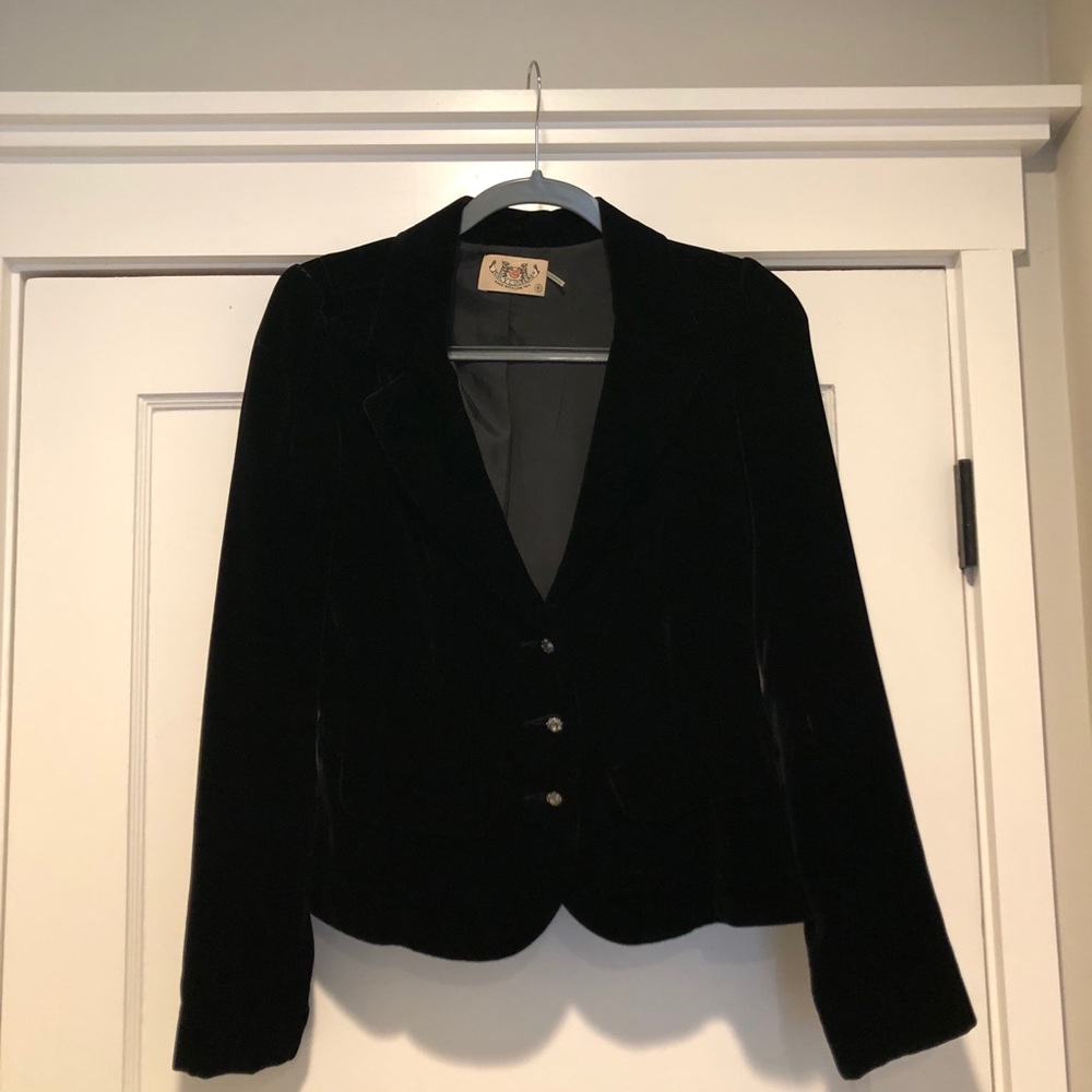 Juicy Couture Crushed Velvet Blazer - Black Size 6